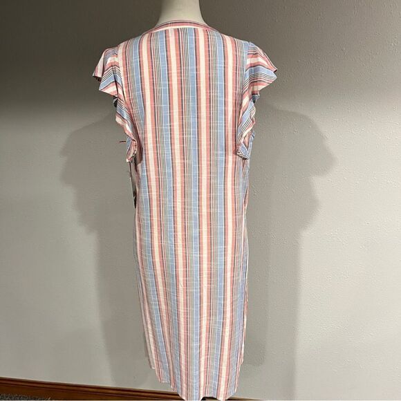 Elle button down striped straight fit mini dress size medium - Picture 7 of 12